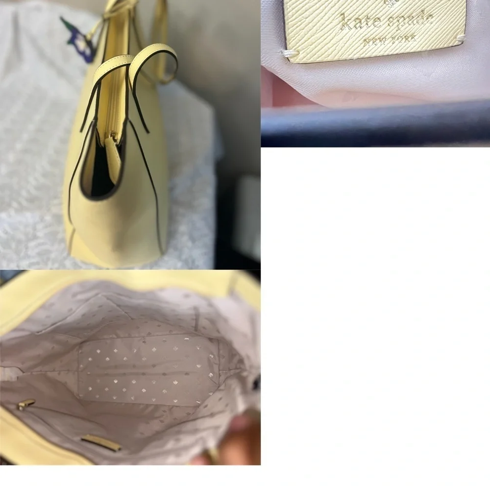 Kate Spade New York Yellow Leather Tote with Structured Design. NWOT